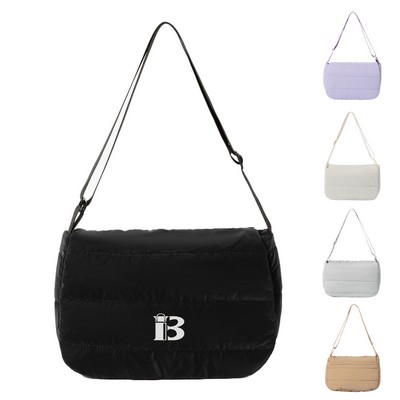 Women Waterproof Nylon Crossbody Bag Magnetic Flap Design