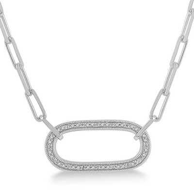 Jilco Inc Diamond Paperclip Necklace - Sterling Silver