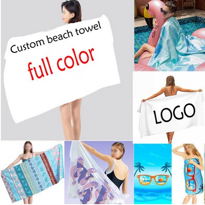 55" Custom Full Color Quick Dry Ultra-fine Fiber Beach Towel 55"x28"