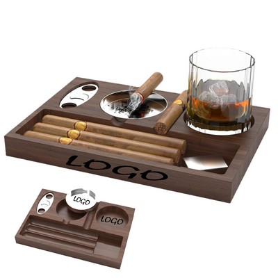 Wooden Ashtray And Cigar Tray