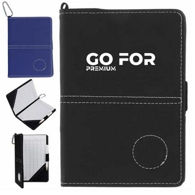 PU Leather Golf Scorecard Holder with Pen Clip
