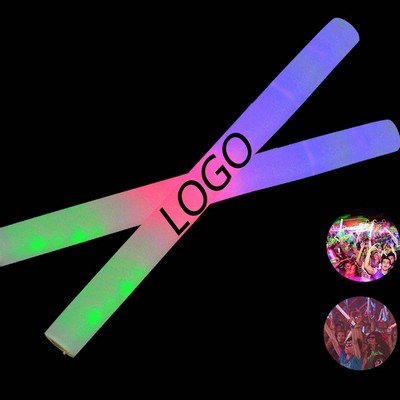 LED Foam Sticks Glow Batons W/3 Modes Flashing Effect