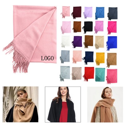 Pure Color Woolen Soft Wrap