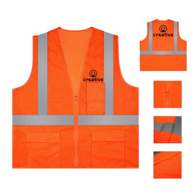 Custom High Visibility Reflective Mesh Safety Vest