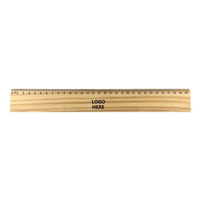 12-Inch Single-Side Wooden Scale Ruler