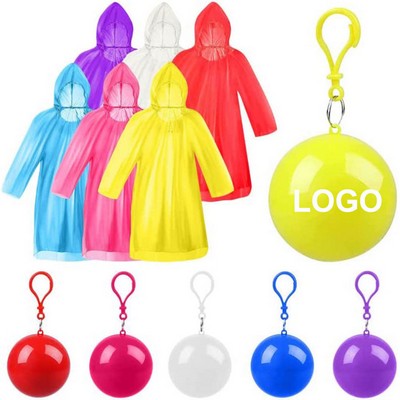 Disposable Raincoat Ball Keychain