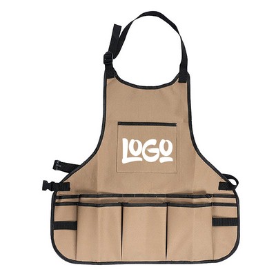 Multi-Pocket Canvas Tool Apron for Household Repair