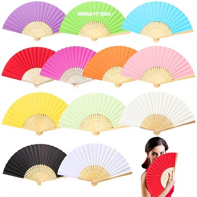 Custom Foldable Bamboo Paper Hand Fan