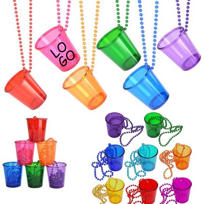 Plastic Shot Cups On Beaded Necklaces