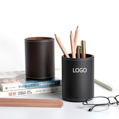 Business Leather Round Pen Holder
