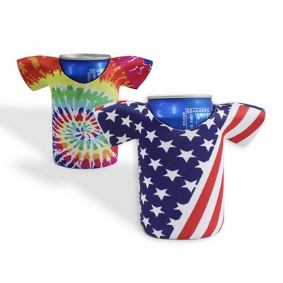 Full Color T-Shirt Style Neoprene Can Holder & Cooler