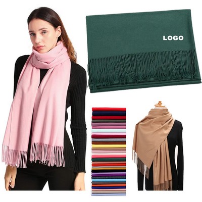 Custom Luxury Travel Pashmina Shawl Warm Wedding Wraps Women Winter Scarf