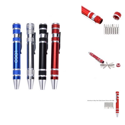 8" 1 Aluminum Pen Style Tool Kit