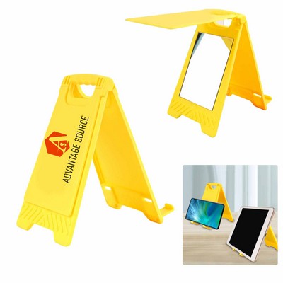 Foldable Desktop Mobile Phone Holder W/Mirror