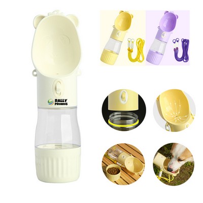 2" 1 Portable Outdoor Dog Water Bottle with Food Container