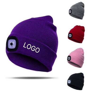 USB Rechargeable LED Light-up Beanie Cap