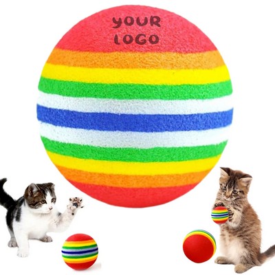 Custom 1.65" Rainbow Pet Toy Soft EVA Foam Ball