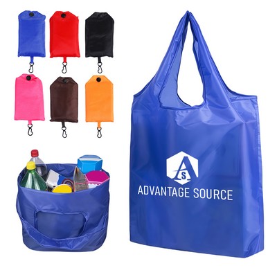 Waterproof Folding Shopping Tote Bag W/Hook