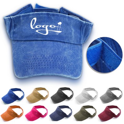 Washed Cotton Retro Visor Cap