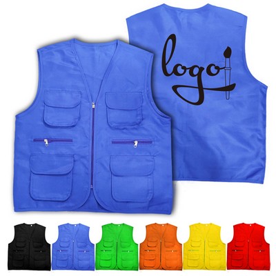 Multi-Pocket Twill Vest