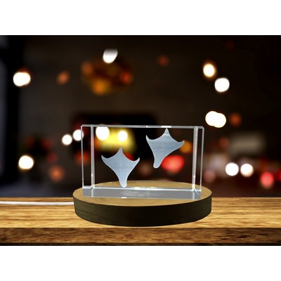 Duck Tracks 3D Engraved Crystal Trophy Award w/LED Base