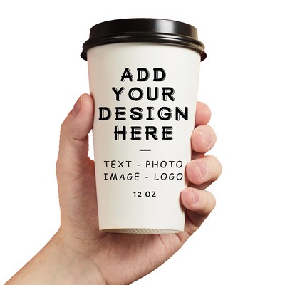 Disposable Custom 7-12 OZ Paper Cup and Lid With Photo/Sign/Text