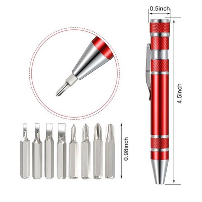 4.5''Magnetic 8in1 Aluminum Pen Style Tool Kit