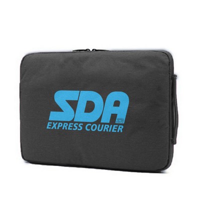 13" Nylon Laptop Bag with Multiple Pockets and One-Color Screen Print