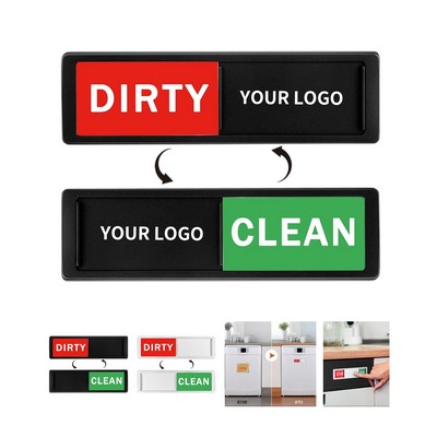 Magnetic Dishwasher Indicator Sign With Sliding Mechanism