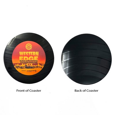 1-Sided Upcycled Vinyl Record Coasters (Plain Back) - Bulk