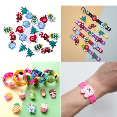 Custom PVC Charms for Silicone wristband with holes-1"W