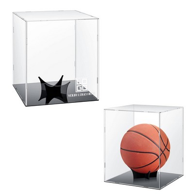 Clear Football Display Case w/Grandstand Holder