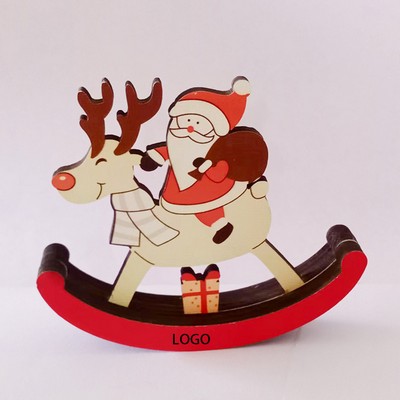 Wooden Christmas Rocking Tabletop Decoration
