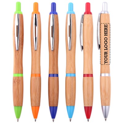 Printed Contour Bamboo Ballpen