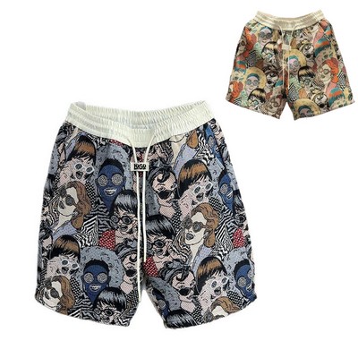 Summer Breathable Polyester Relaxed Elastic Shorts
