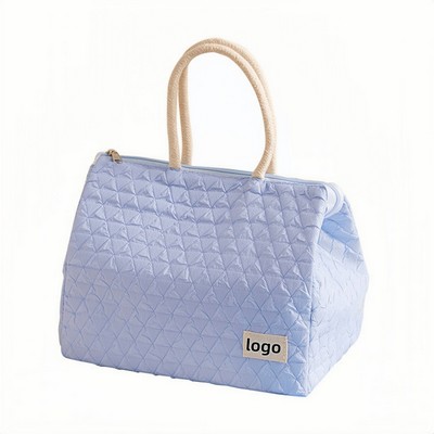 Macaron-Style Insulated Lunch Bag – Large Capacity Bento Tote for Work and School