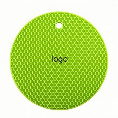 Round Honeycomb Silicone Mat – Non-Slip Heat Resistant Trivet for Kitchen and Table