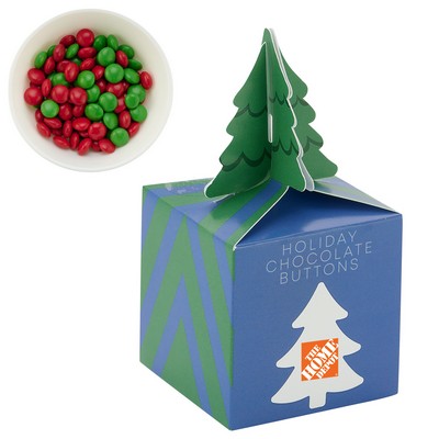Holiday Tree Jolly Top Treat Collection Box with Holiday Chocolate Buttons