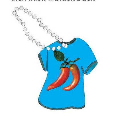 Chili Pepper Promotional T Shirt Key Chain w/ Black Back (4 Square Inch)