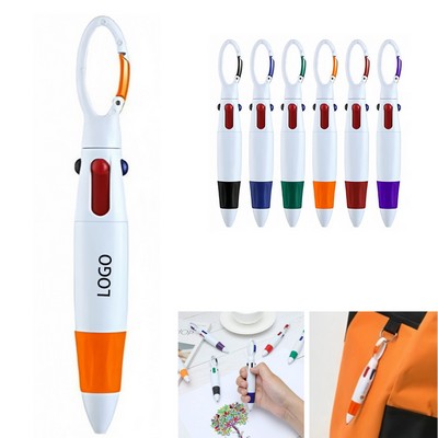 4-in-1 Carabiner Multi-Color Pen