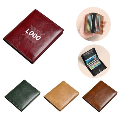 Wax leather card holder