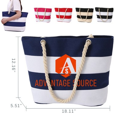 15 Oz. Canvas Tote Bag W/ Rope Handles