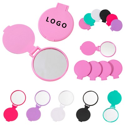 Compact Folding Single-Sided Round Mirror
