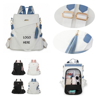 Women's Genuine Leather Backpack Purse Elegant Convertible Shoulder Bag