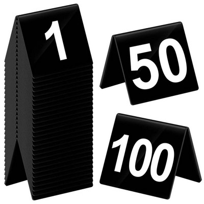 Double Sided Acrylic Black Table Number Stand