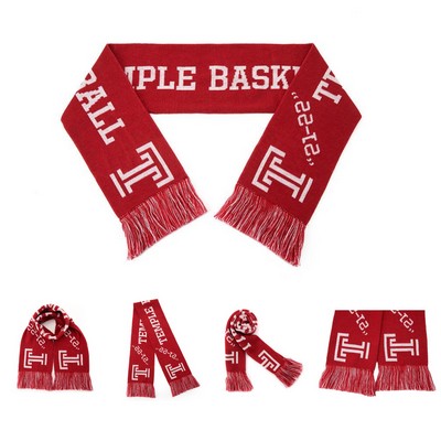 100% Acrylic Knitted Scarf with Tassels