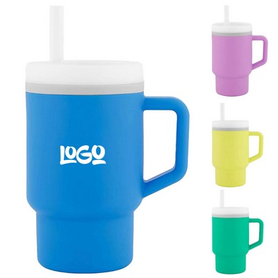 9oz Kids Silicon Tumbler W/ Lid and Straw