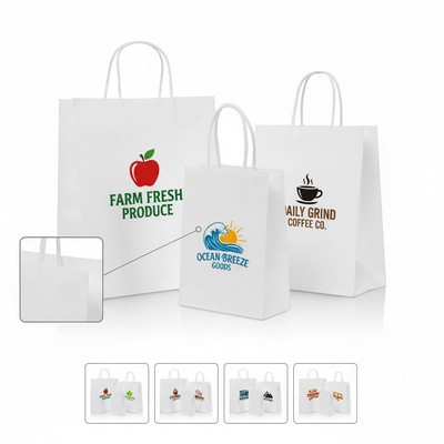 Eco White Kraft Paper Durable Shopper Tote