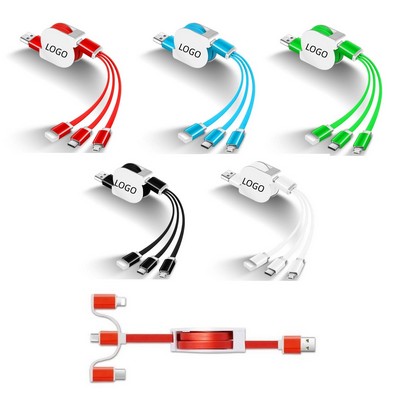 3-In-1 Retractable USB Charging Cable - Fast Charging