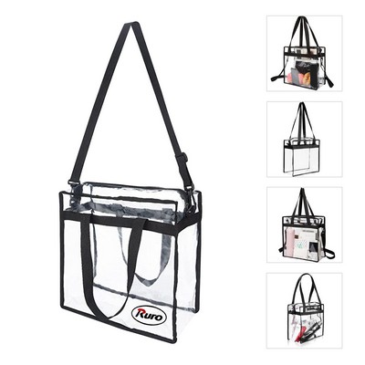 Clear PVC Stadium Tote Bag with Zipper & Handle